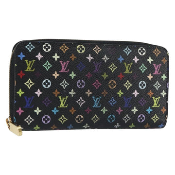 LOUIS VUITTON Monogram Multicolor Zippy Wallet Wallet Black M60243 Auth ka679