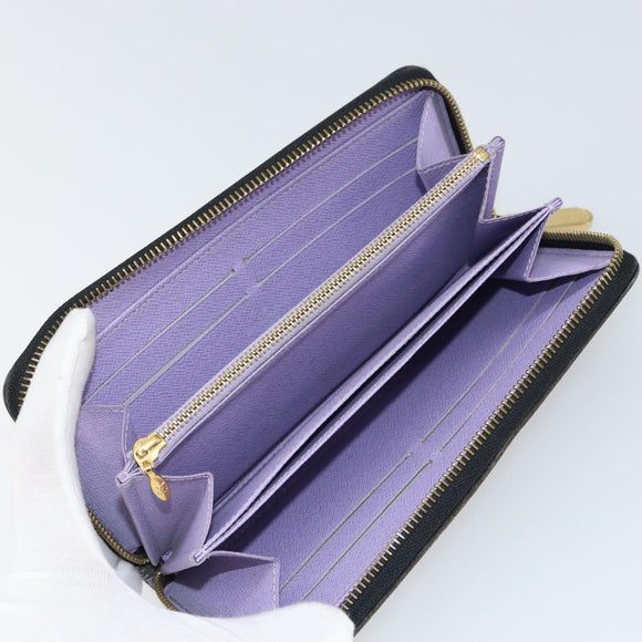 LOUIS VUITTON Monogram Multicolor Zippy Wallet Wallet Black M60243 Auth ka679