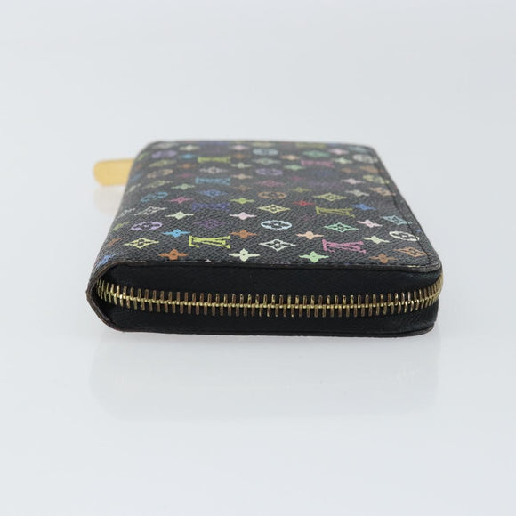 LOUIS VUITTON Monogram Multicolor Zippy Wallet Wallet Black M60243 Auth ka679