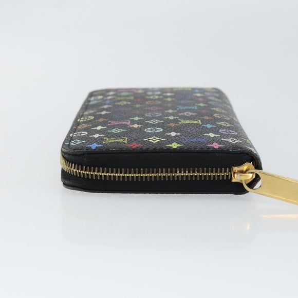 LOUIS VUITTON Monogram Multicolor Zippy Wallet Wallet Black M60243 Auth ka679