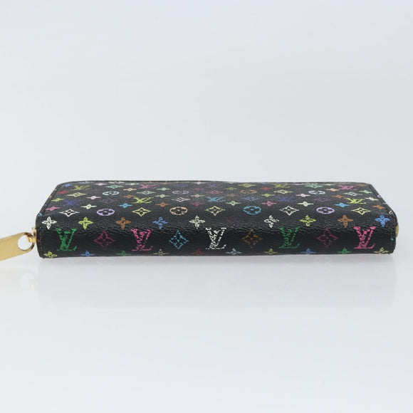 LOUIS VUITTON Monogram Multicolor Zippy Wallet Wallet Black M60243 Auth ka679