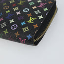 LOUIS VUITTON Monogram Multicolor Zippy Wallet Wallet Black M60243 Auth ka679-8
