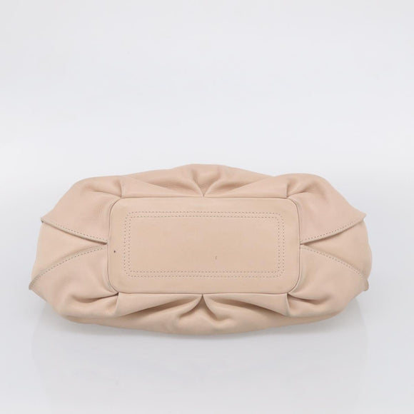 CELINE Bittersweet Tote Bag Leather Beige Silver Auth ka6791A