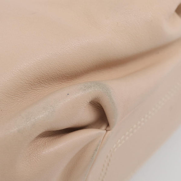 CELINE Bittersweet Tote Bag Leather Beige Silver Auth ka6791A