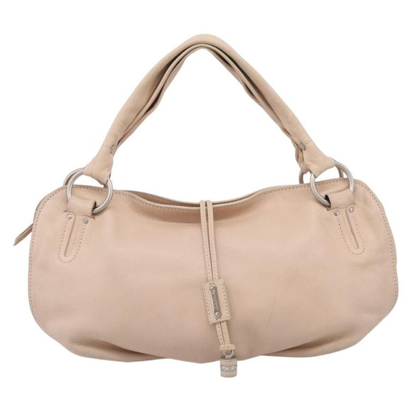 CELINE Bittersweet Tote Bag Leather Beige Silver Auth ka6791A