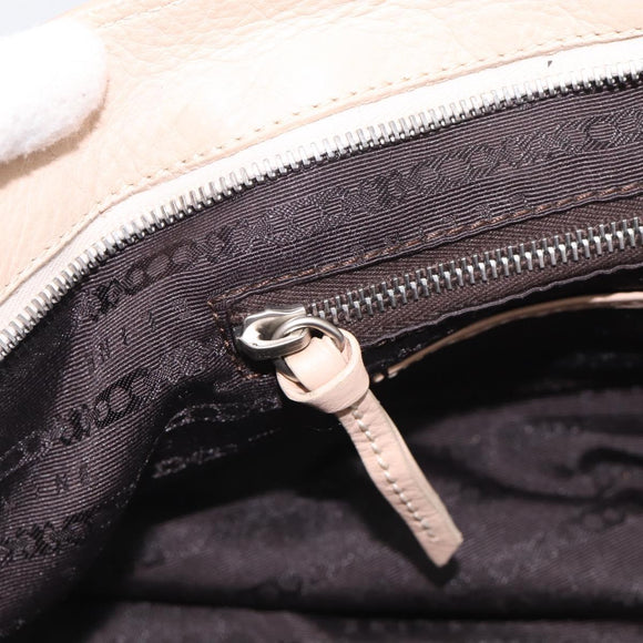 CELINE Bittersweet Tote Bag Leather Beige Silver Auth ka6791A