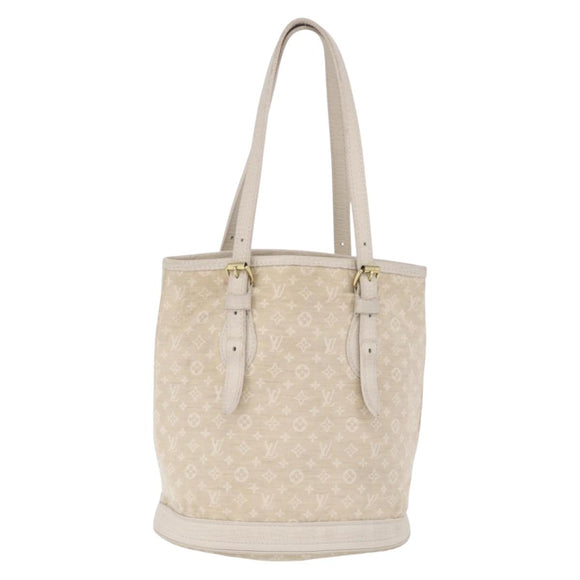 LOUIS VUITTON Monogram Mini Lin Bucket PM Shoulder Bag Dunne M95316 Auth ka6792