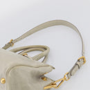 PRADA Hand Bag Leather 2way Beige Gold Auth ka6793A-11