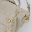 PRADA Hand Bag Leather 2way Beige Gold Auth ka6793A-15