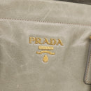 PRADA Hand Bag Leather 2way Beige Gold Auth ka6793A-19