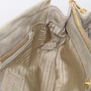 PRADA Hand Bag Leather 2way Beige Gold Auth ka6793A-24