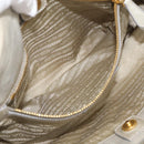 PRADA Hand Bag Leather 2way Beige Gold Auth ka6793A-27