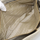 PRADA Hand Bag Leather 2way Beige Gold Auth ka6793A-30