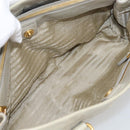 PRADA Hand Bag Leather 2way Beige Gold Auth ka6793A-31