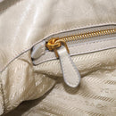 PRADA Hand Bag Leather 2way Beige Gold Auth ka6793A-32