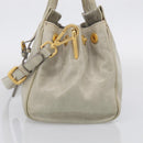 PRADA Hand Bag Leather 2way Beige Gold Auth ka6793A-5