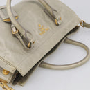 PRADA Hand Bag Leather 2way Beige Gold Auth ka6793A-6