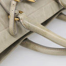 PRADA Hand Bag Leather 2way Beige Gold Auth ka6793A-8