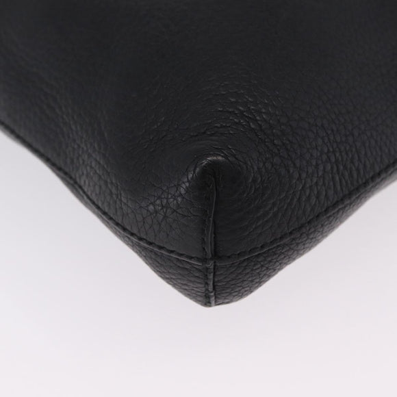 GUCCI Interlocking Shoulder Bag Leather Black Silver 322059 Auth ka6794V