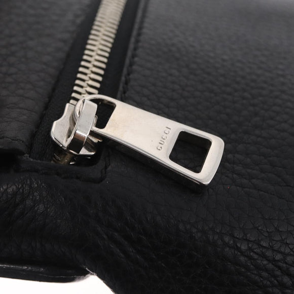 GUCCI Interlocking Shoulder Bag Leather Black Silver 322059 Auth ka6794V