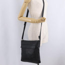 GUCCI Interlocking Shoulder Bag Leather Black Silver 322059 Auth ka6794V-27