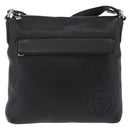 GUCCI Interlocking Shoulder Bag Leather Black Silver 322059 Auth ka6794V-2