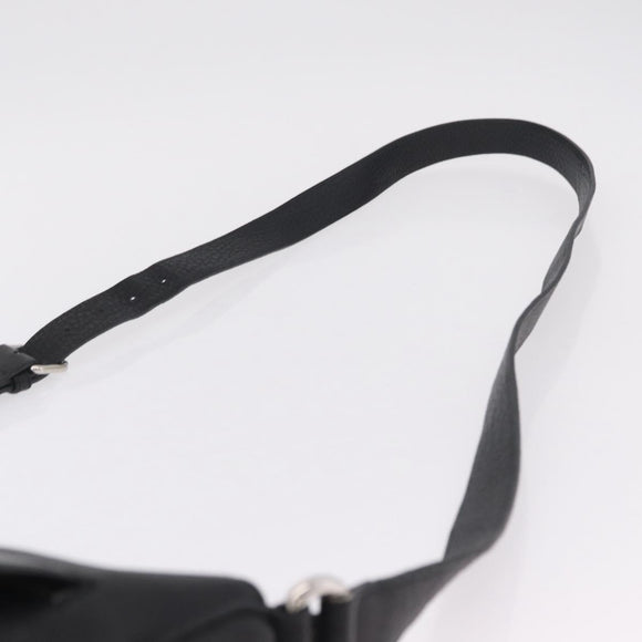 GUCCI Interlocking Shoulder Bag Leather Black Silver 322059 Auth ka6794V