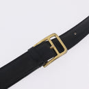 CELINE Horse Carriage Shoulder Bag Leather Black Gold Auth ka6798-10