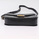 CELINE Horse Carriage Shoulder Bag Leather Black Gold Auth ka6798-11