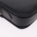 CELINE Horse Carriage Shoulder Bag Leather Black Gold Auth ka6798-14