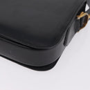 CELINE Horse Carriage Shoulder Bag Leather Black Gold Auth ka6798-15