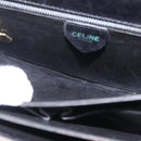 CELINE Horse Carriage Shoulder Bag Leather Black Gold Auth ka6798-24