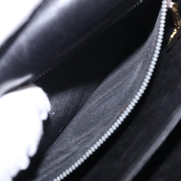 CELINE Horse Carriage Shoulder Bag Leather Black Gold Auth ka6798