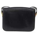 CELINE Horse Carriage Shoulder Bag Leather Black Gold Auth ka6798-3
