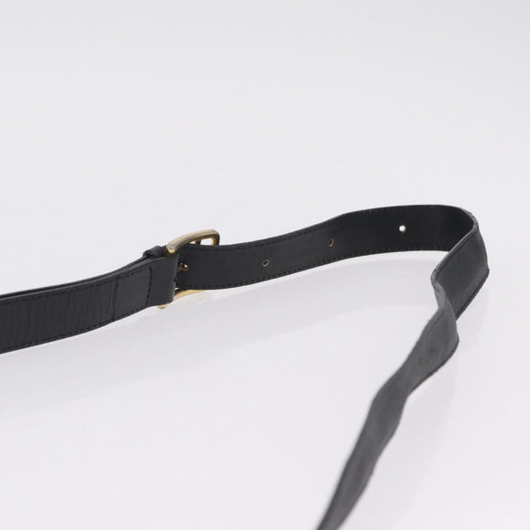 CELINE Horse Carriage Shoulder Bag Leather Black Gold Auth ka6798