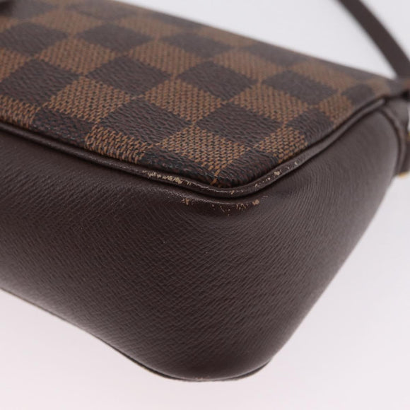 LOUIS VUITTON Damier Ebene Trousse Makeup Pouch N51982 LV Auth ka6799
