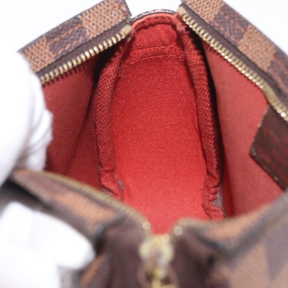 LOUIS VUITTON Damier Ebene Trousse Makeup Pouch N51982 LV Auth ka6799