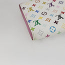 LOUIS VUITTON Multicolor Portefeuille Sarah Wallet White M93532 LV Auth ka680-16