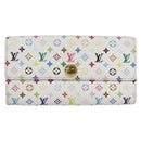 LOUIS VUITTON Multicolor Portefeuille Sarah Wallet White M93532 LV Auth ka680-13