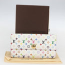 LOUIS VUITTON Multicolor Portefeuille Sarah Wallet White M93532 LV Auth ka680-12