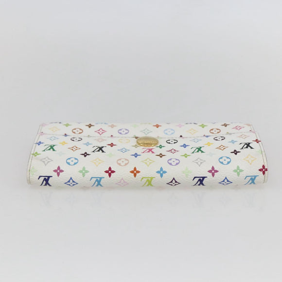 LOUIS VUITTON Multicolor Portefeuille Sarah Wallet White M93532 LV Auth ka680