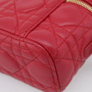 Christian Dior Canage Lady Dior Micro Vanity Bag Lamb Skin Red Gold Auth ka6800V-14