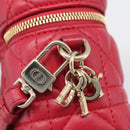 Christian Dior Canage Lady Dior Micro Vanity Bag Lamb Skin Red Gold Auth ka6800V-16