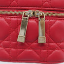Christian Dior Canage Lady Dior Micro Vanity Bag Lamb Skin Red Gold Auth ka6800V-17