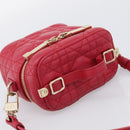 Christian Dior Canage Lady Dior Micro Vanity Bag Lamb Skin Red Gold Auth ka6800V-6