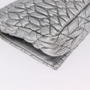 Miu Miu Matelasse Shoulder Bag Leather Silver Auth ka6801V-16