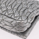 Miu Miu Matelasse Shoulder Bag Leather Silver Auth ka6801V-17