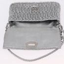 Miu Miu Matelasse Shoulder Bag Leather Silver Auth ka6801V-20
