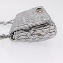 Miu Miu Matelasse Shoulder Bag Leather Silver Auth ka6801V-5