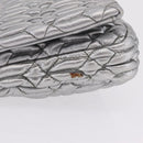 Miu Miu Matelasse Shoulder Bag Leather Silver Auth ka6801V-6